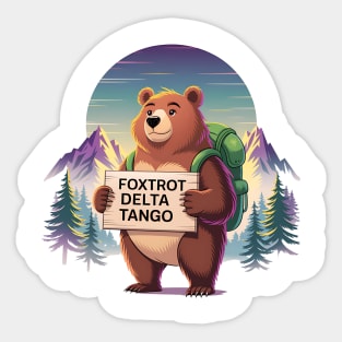 Funny Bear – Foxtrots Deltas Tango Retro Military Phonetic Alphabet Sticker